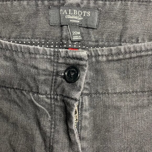 Talbots Womens Black Dark Wash Stretch Flared Leg Denim Jeans Plus Size 20W - Picture 3 of 9